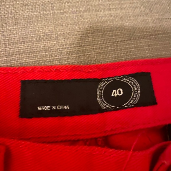 Men’s red denim shorts - Picture 2 of 5